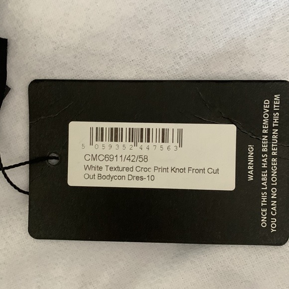 NWT PrettyLittleThing white knot front cut out bodycon dress size US 6 - Picture 11 of 11